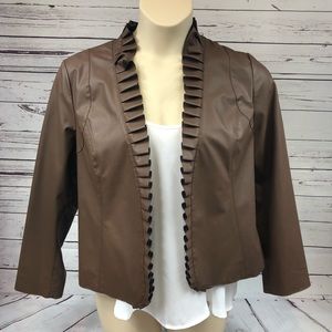 Chico’s Brown Leather Jacket Size 1